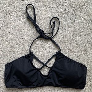 Black lace up bikini